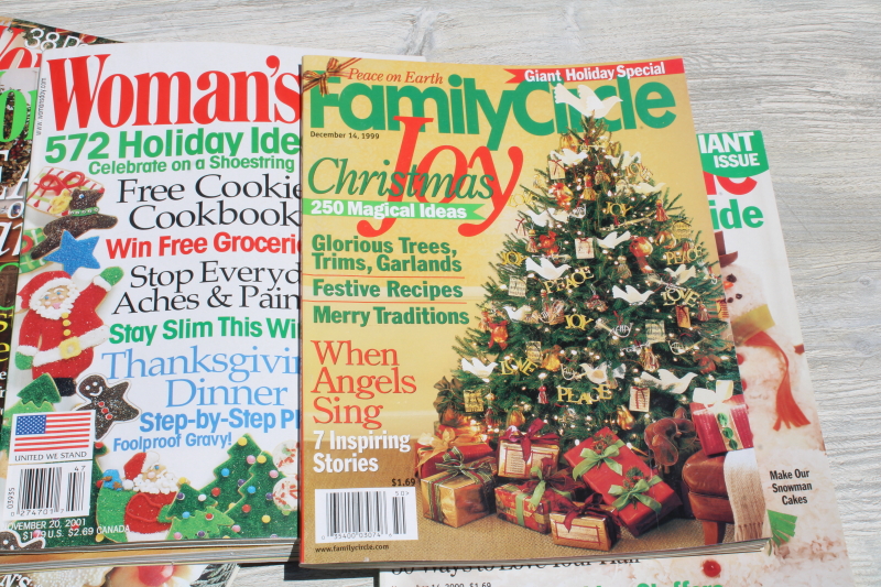 photo of vintage Y2K Woman's Day & Family Circle Christmas magazines lot, baking, holiday recipes, ads!  #4